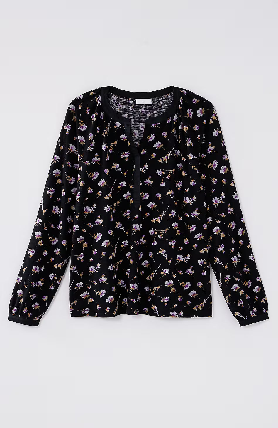 Woven-Trimmed Knit Top