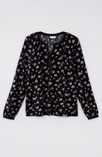 Woven-Trimmed Knit Top