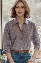 One-Pocket Shirred-Back Shirt