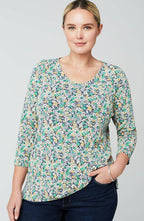 Pima 3/4-Sleeve V-Neck Tee