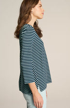 Wearever Mitered-Stripe V-Neck Top