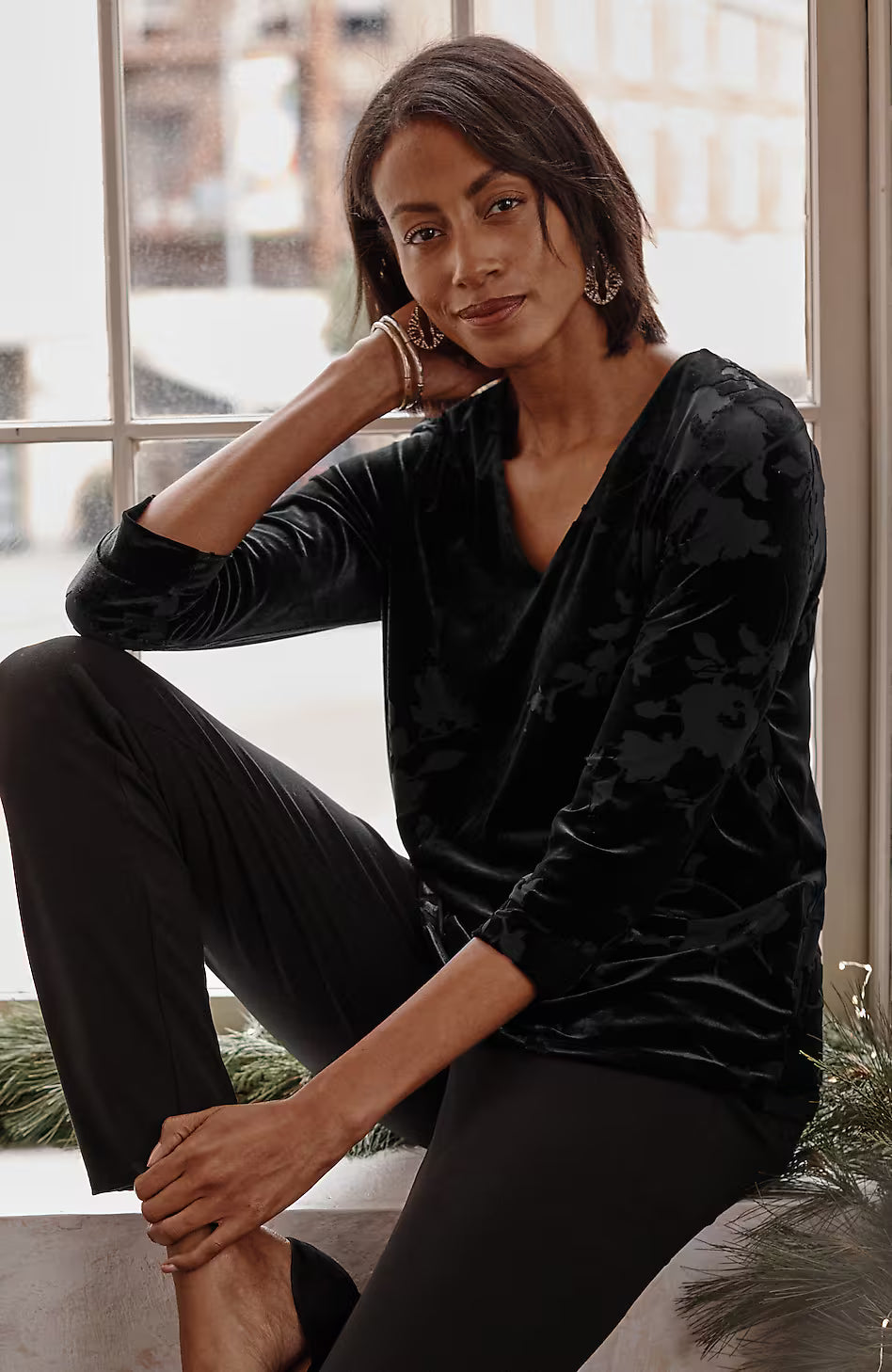 Wearever Velvet Burnout Top