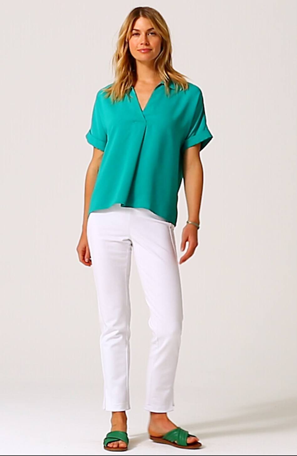 Wearever Easy-Care Button-Back Top