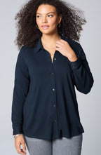 Button-Front Knit Shirt