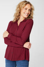 Button-Front Knit Shirt