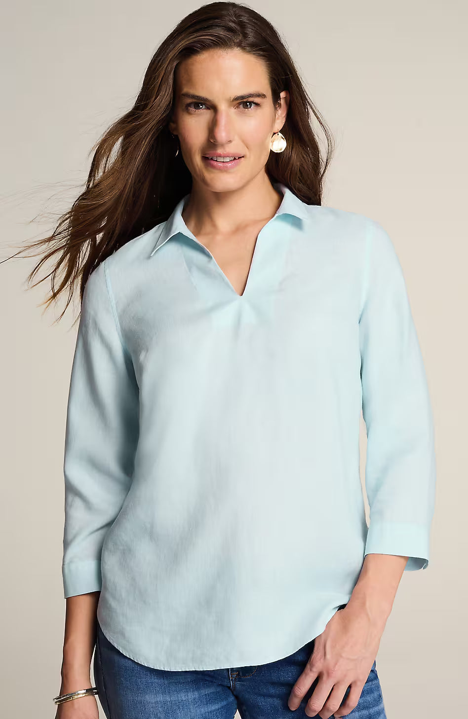 Non-Iron Linen Popover Shirt