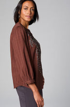 Pure Jill Beaded & Embroidered Top