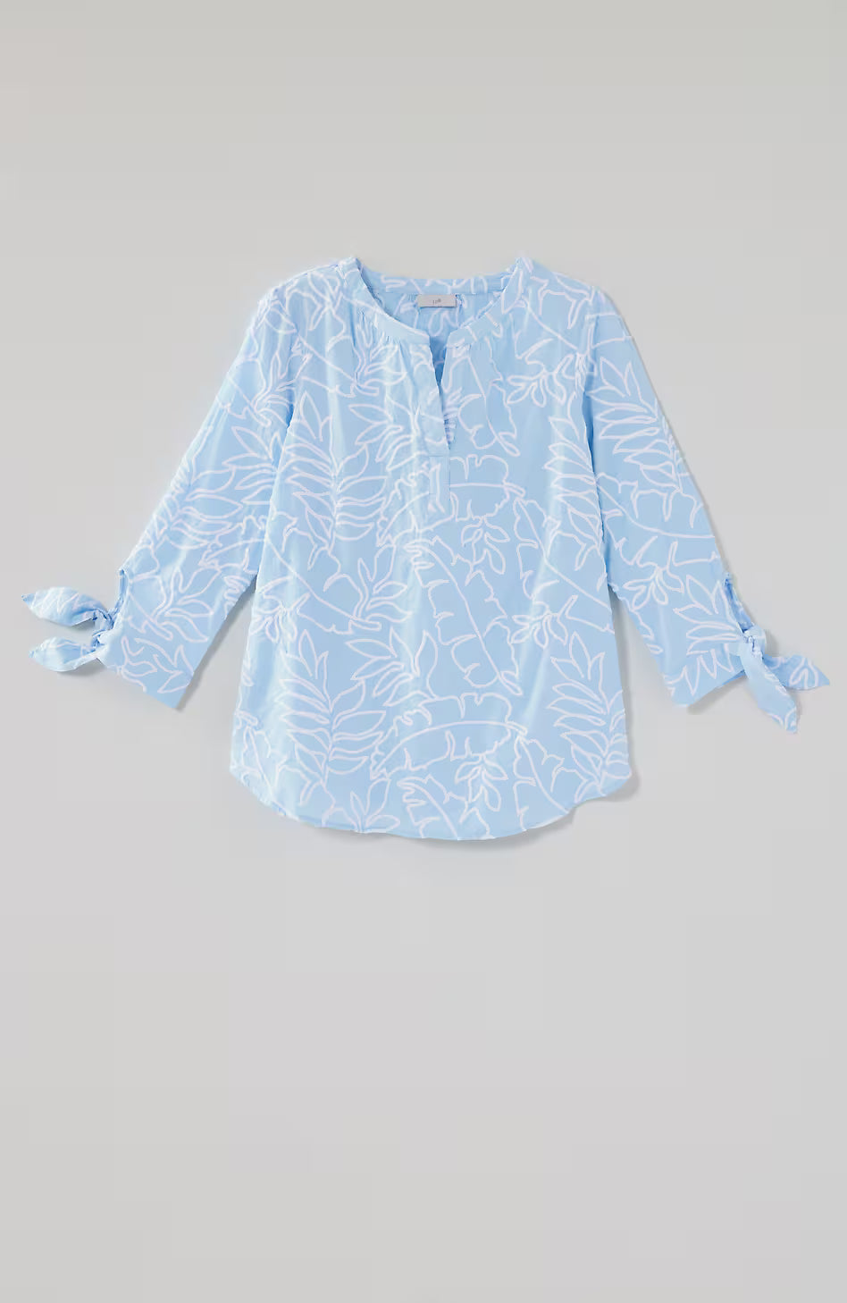 Embroidered Tie-Sleeve Top