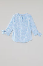 Embroidered Tie-Sleeve Top