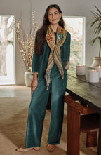 Pure Jill Corded-Velour Buttoned-Back Top