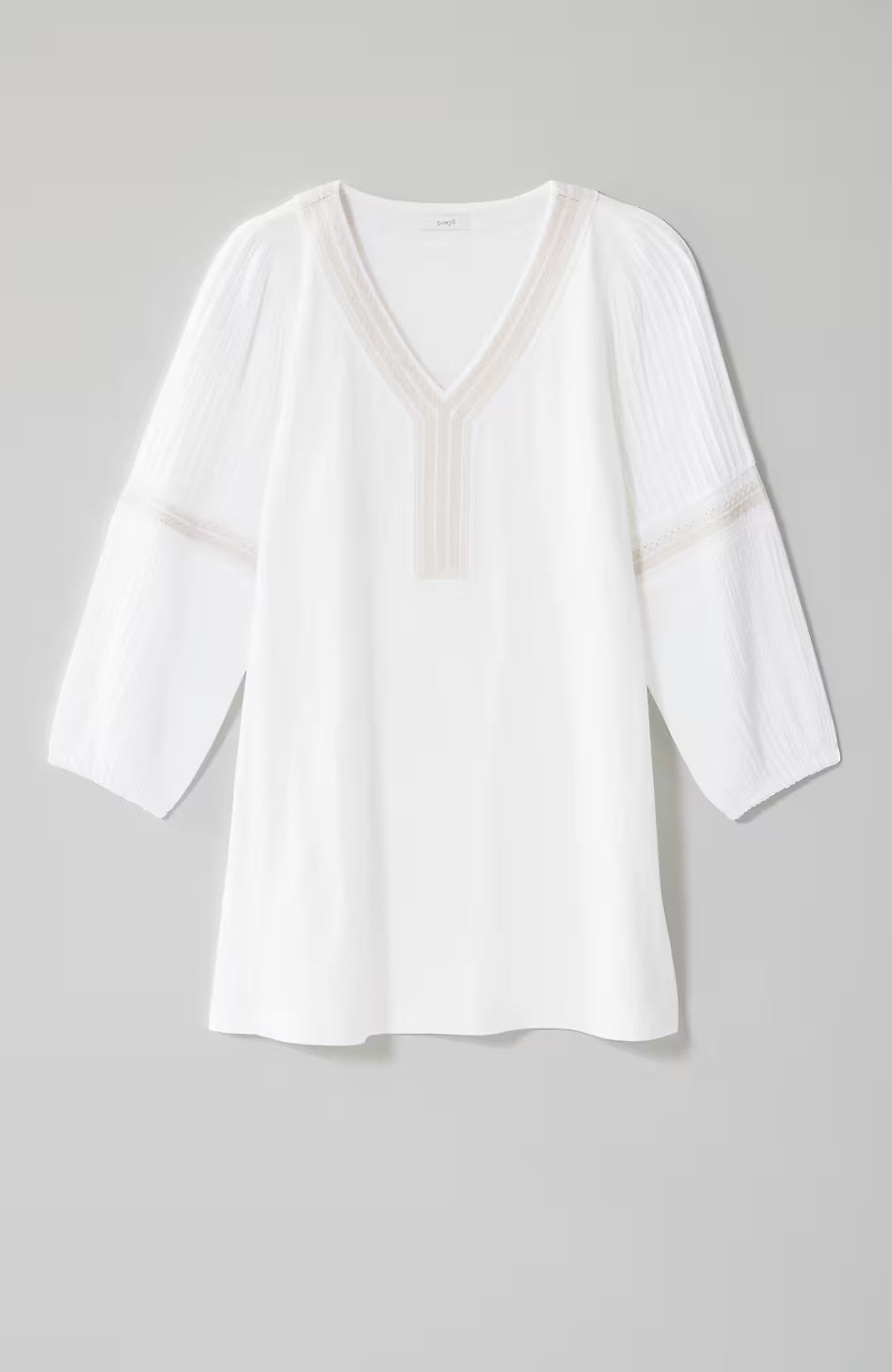 Pure Jill Mixed-Media Embroidered Tunic