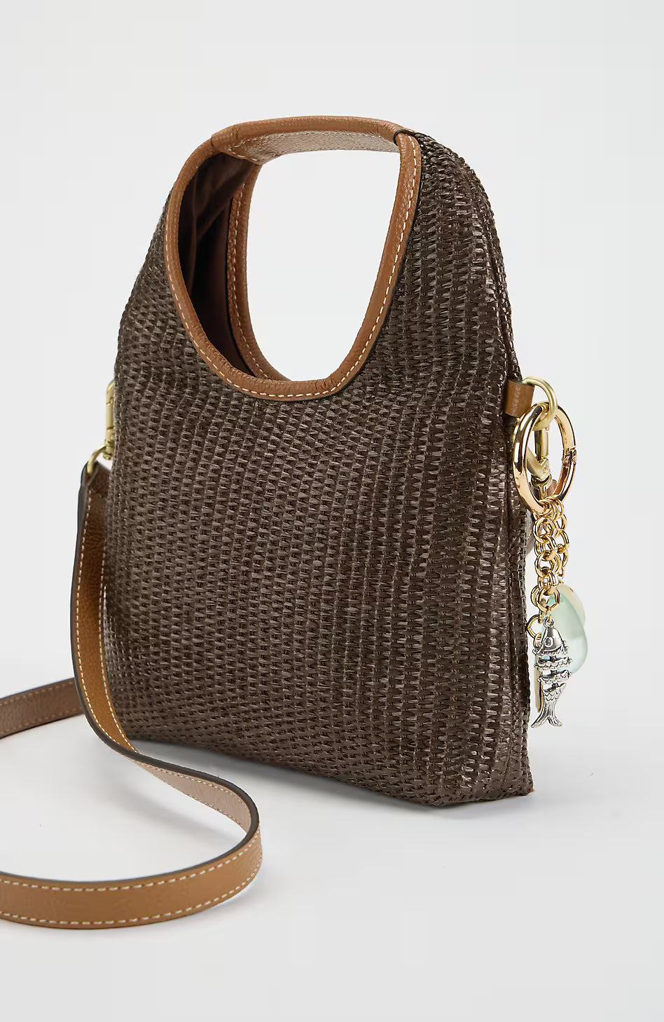 Straw & Leather Convertible Crossbody