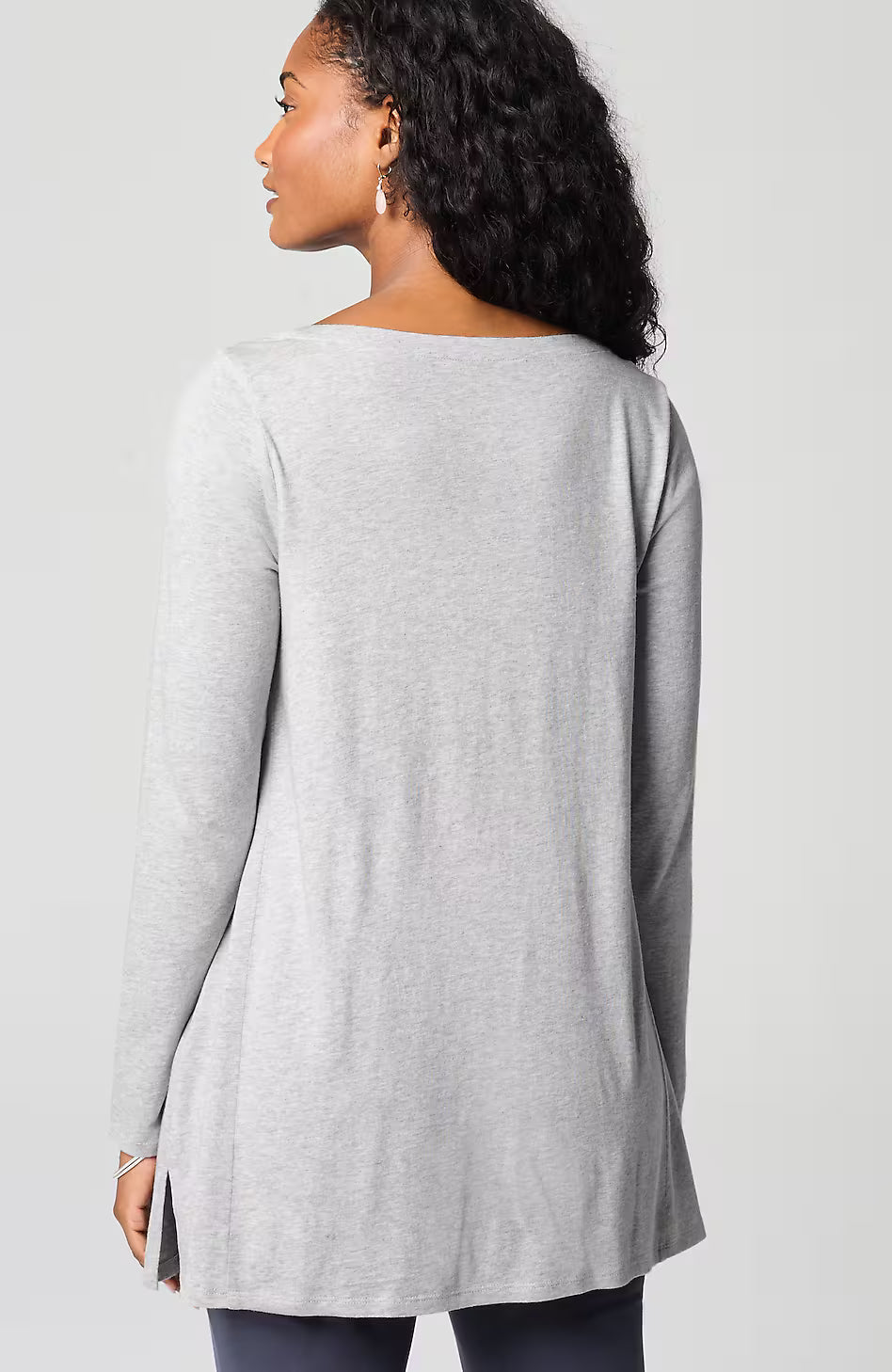 Pure Jill Embroidered Dipped-Hem Tunic