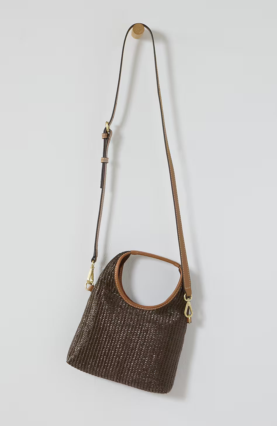 Straw & Leather Convertible Crossbody