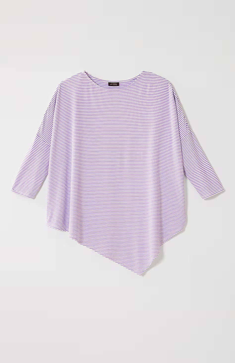 Wearever Slub-Knit Asymmetric Dipped-Hem Top