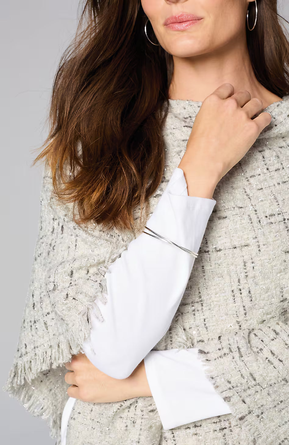 Textured Tweed Poncho