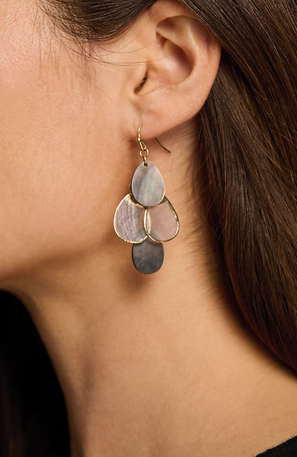 Mixed-Shell Cascading Earrings