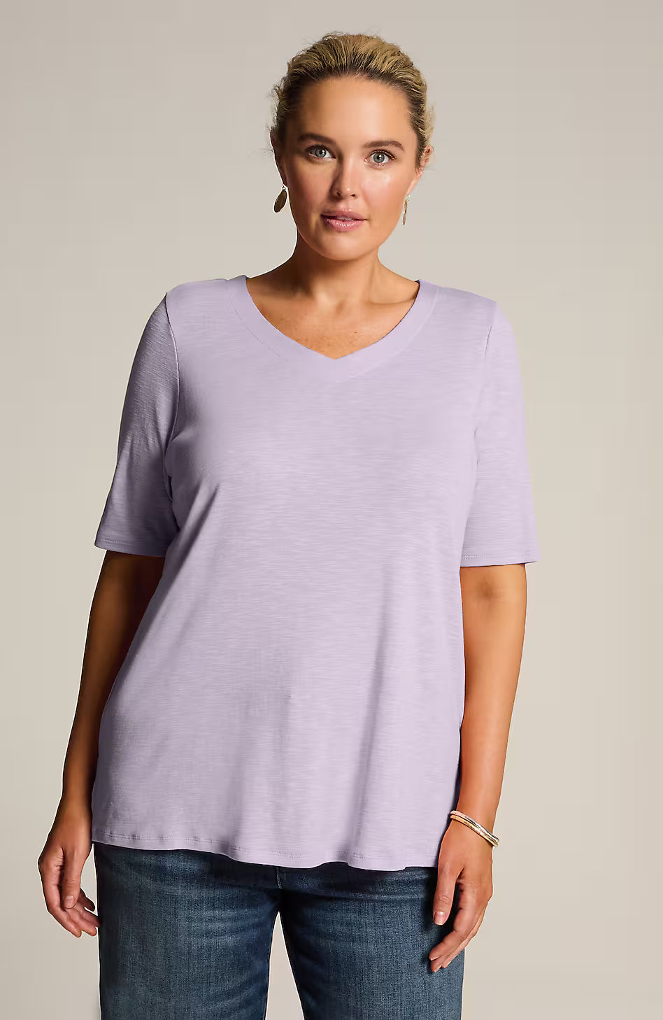 Pima-Slub Elbow-Sleeve Tee