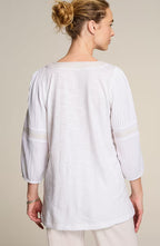 Pure Jill Mixed-Media Embroidered Tunic
