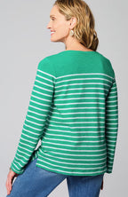 Textured-Cotton Striped Tee