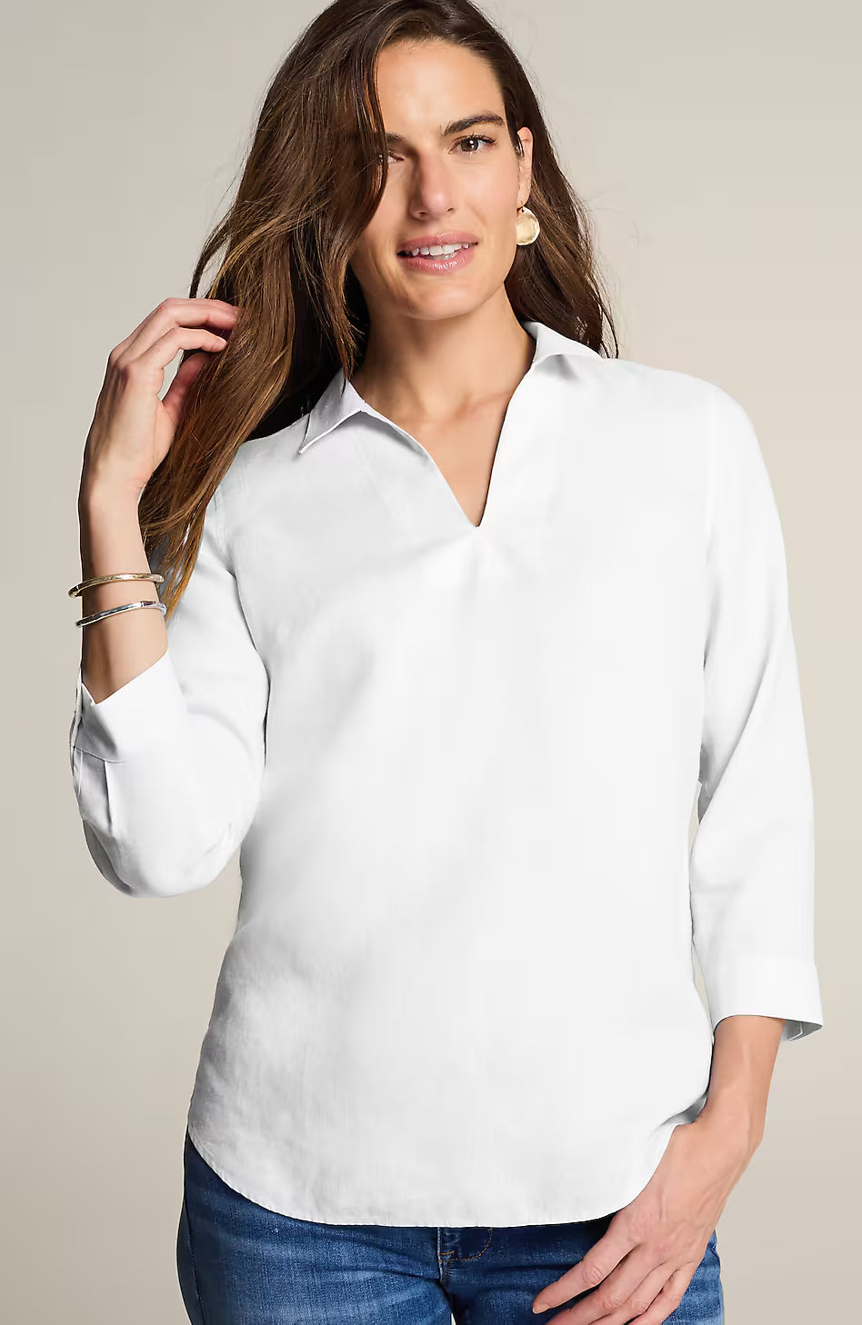 Non-Iron Linen Popover Shirt