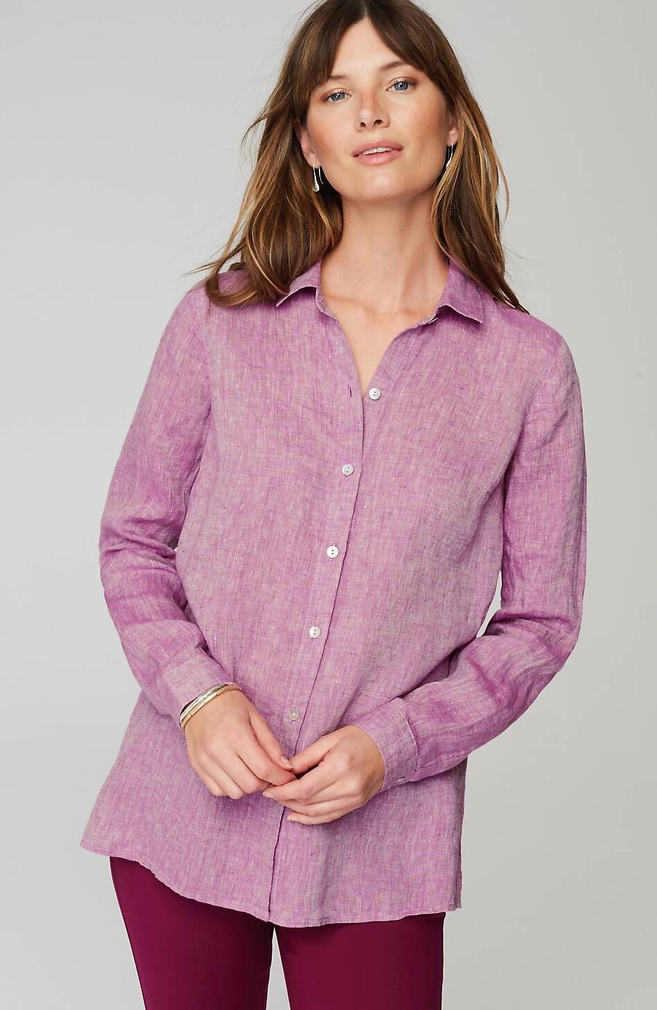 Everyday Linen Button-Front Shirt