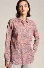 One-Pocket Shirred-Back Shirt