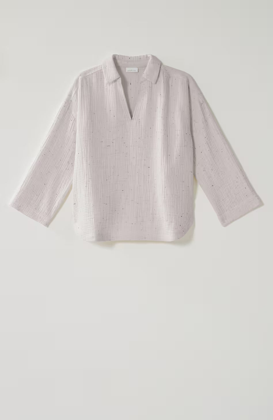 Pure Jill Textured Cotton-Gauze Collared Top