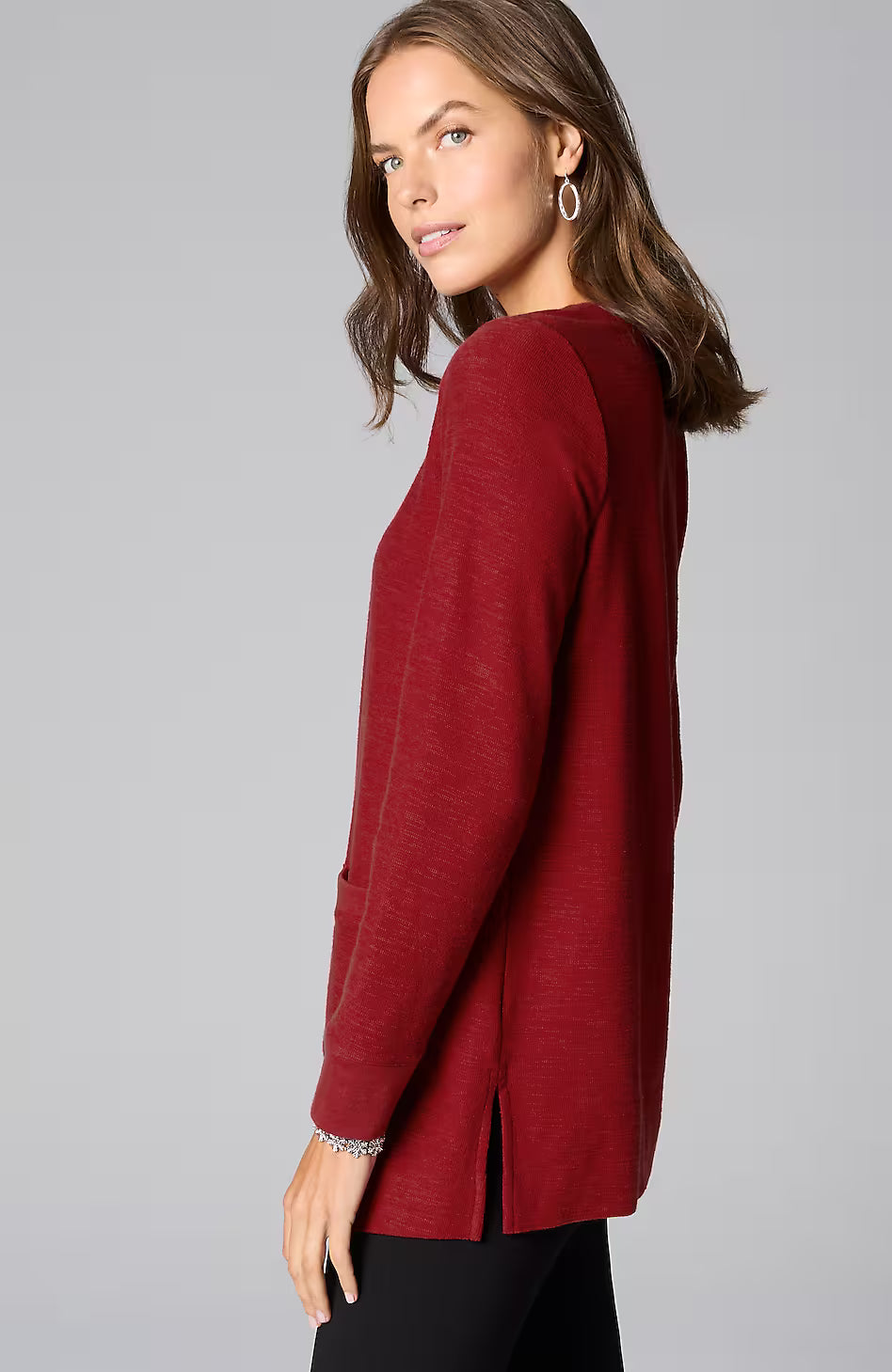 Textured Patch-Pocket Tunic