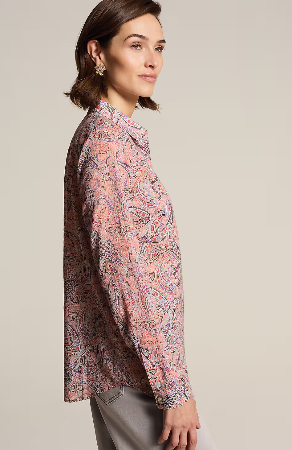 One-Pocket Shirred-Back Shirt