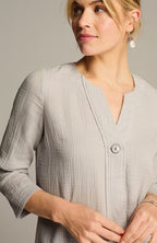 Pure Jill Cotton-Gauze One-Button Tunic