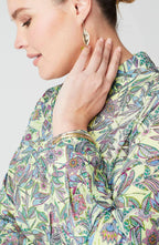 One-Pocket Shirred-Back Shirt