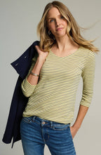 Pima 3/4-Sleeve V-Neck Tee