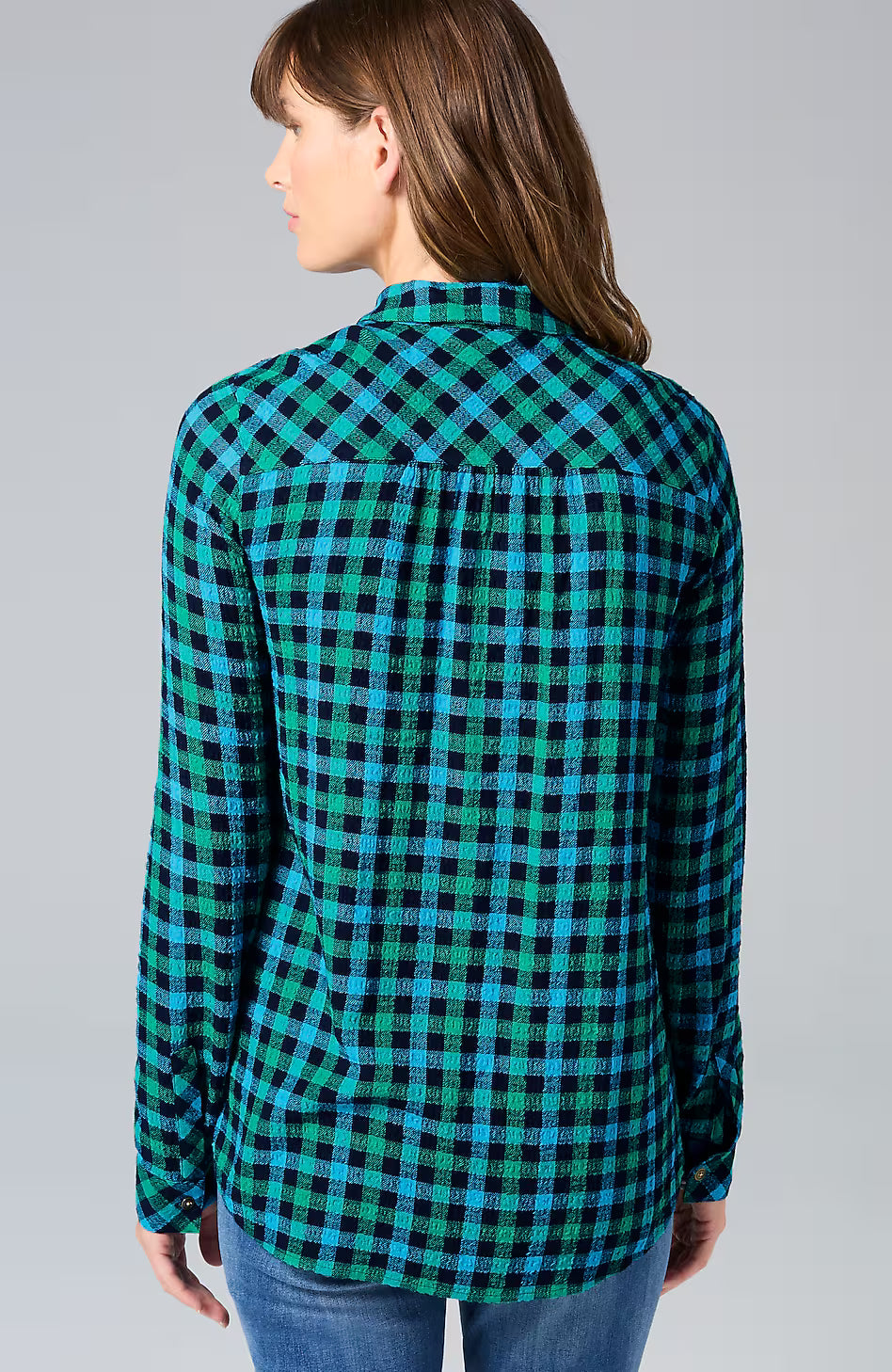 Soft-Textured Plaid Popover