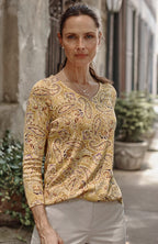 Pima 3/4-Sleeve V-Neck Tee