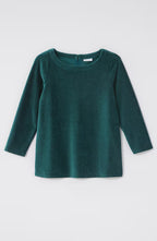 Pure Jill Corded-Velour Buttoned-Back Top