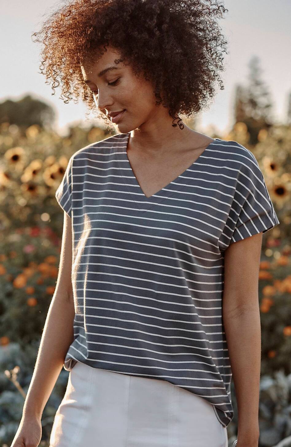 Luxe Supima® Pleat-Back Tee