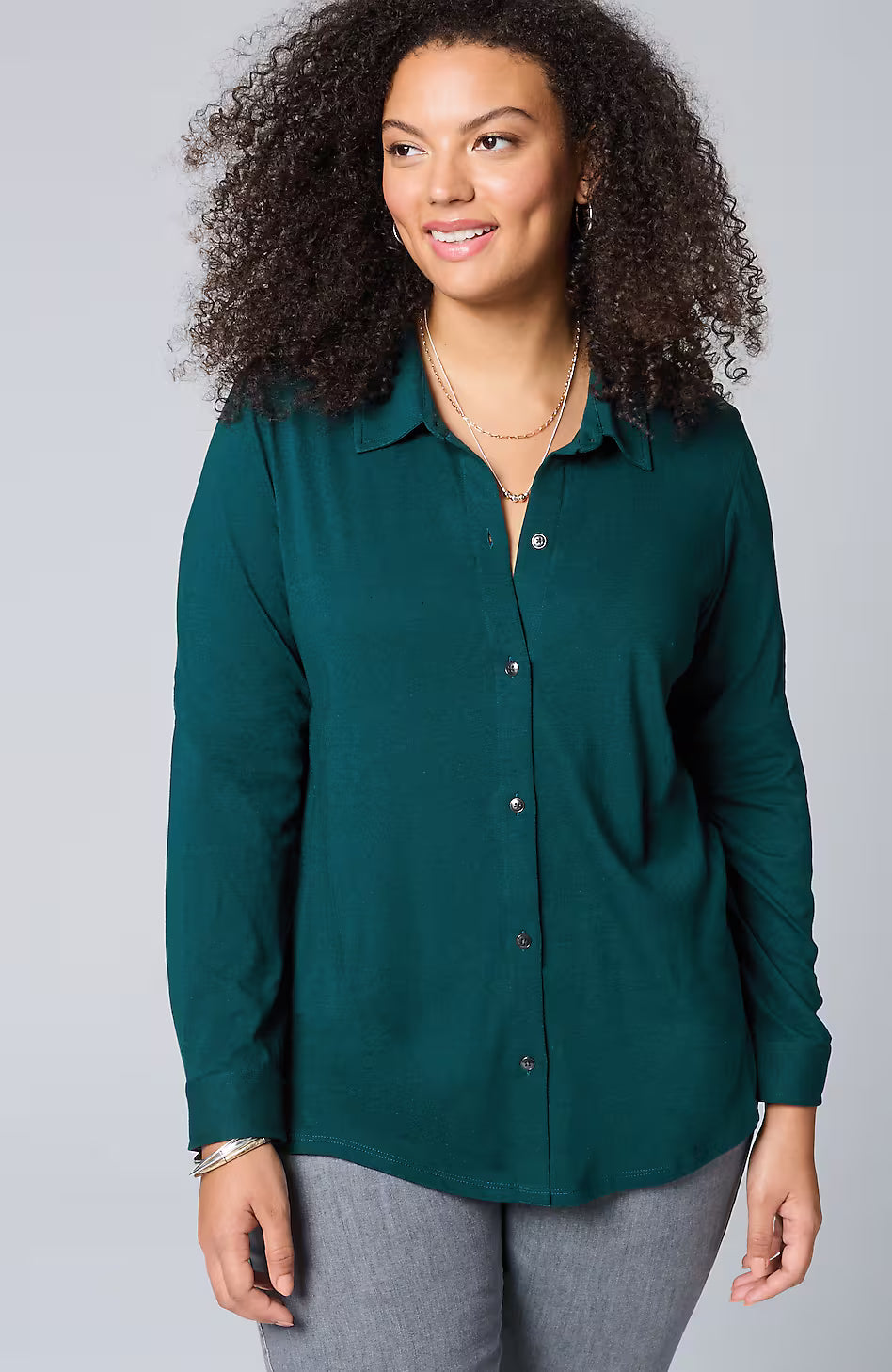 Button-Front Knit Shirt