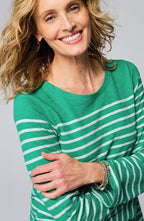 Textured-Cotton Striped Tee