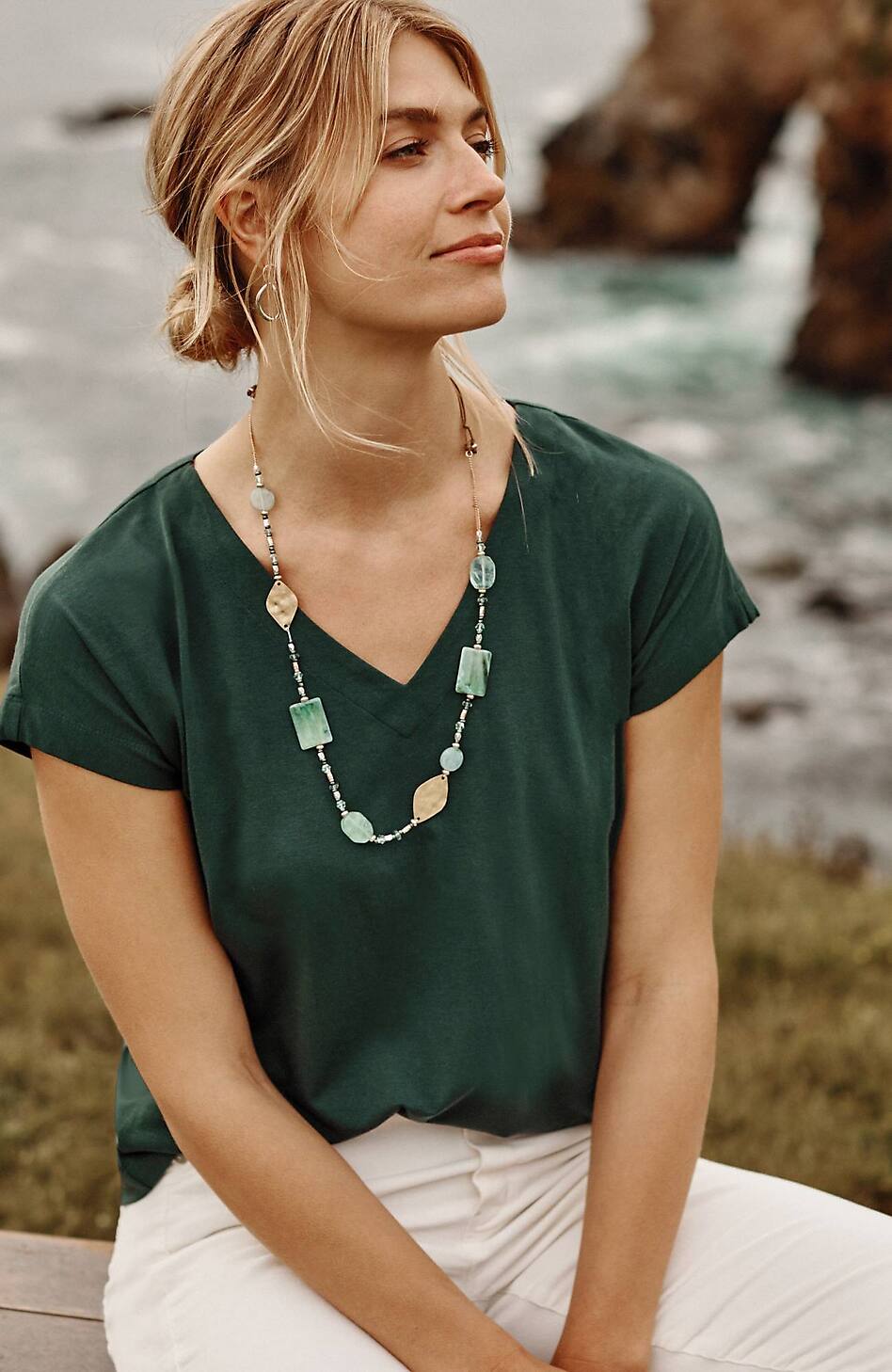 Luxe Supima® Pleat-Back Tee