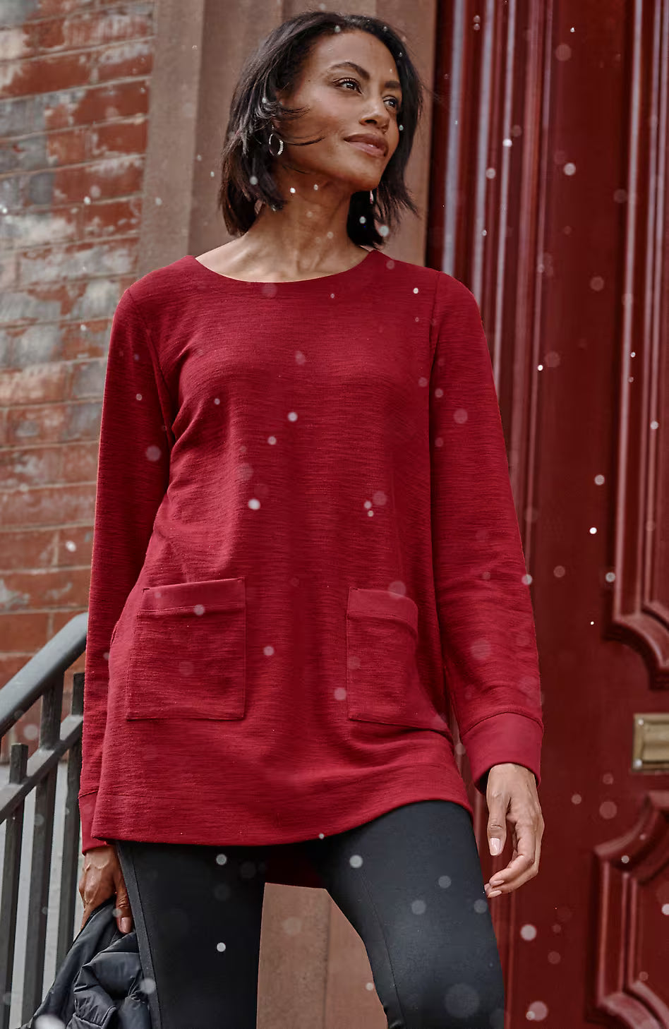 Textured Patch-Pocket Tunic