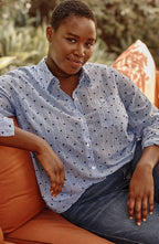 One-Pocket Shirred-Back Shirt