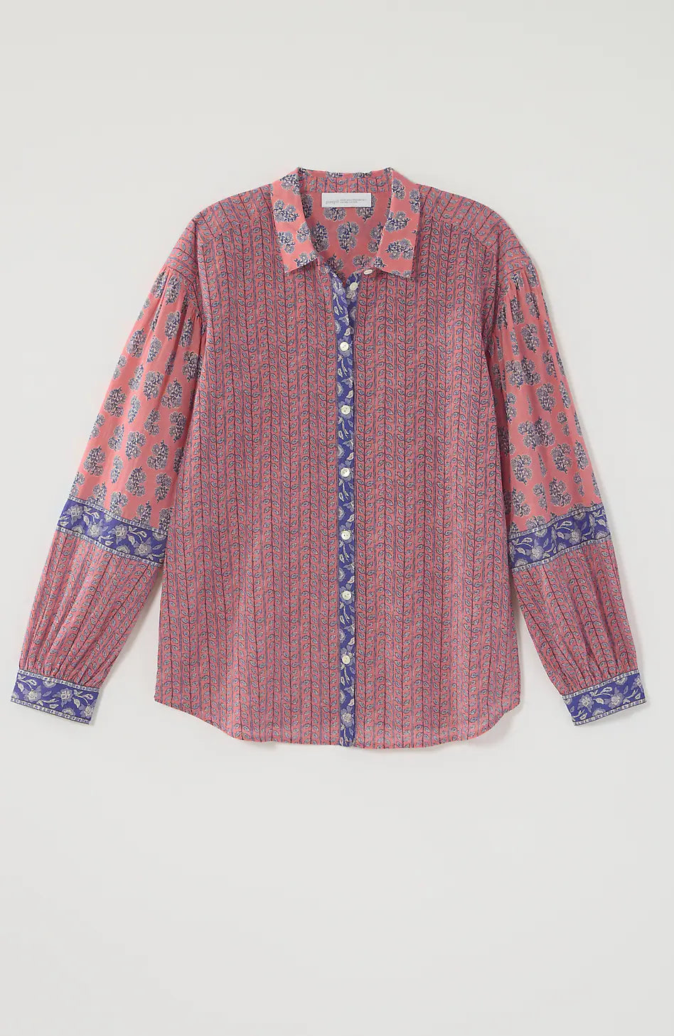 Pure Jill Mixed-Print Button-Front Top
