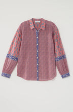 Pure Jill Mixed-Print Button-Front Top