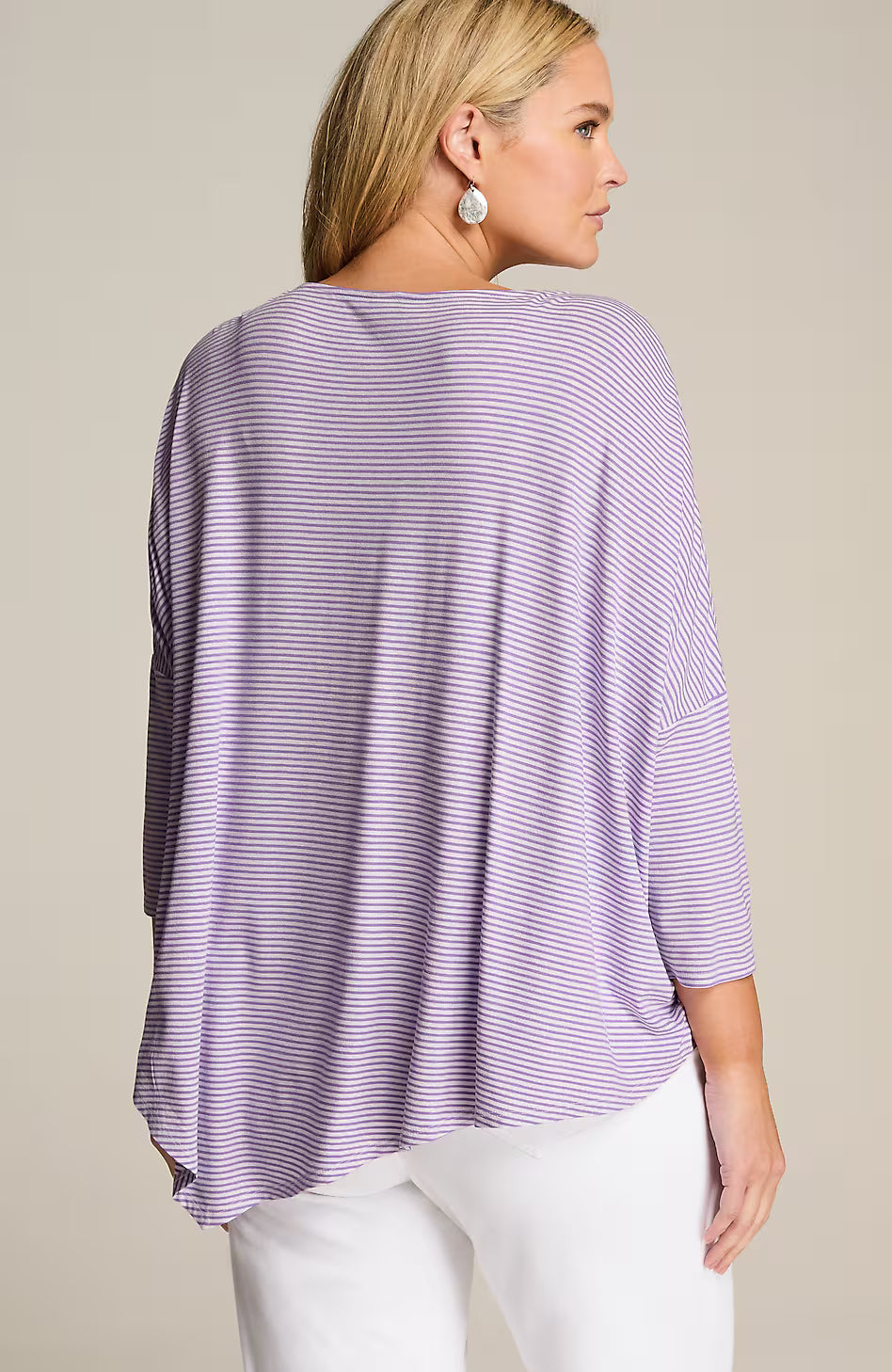 Wearever Slub-Knit Asymmetric Dipped-Hem Top
