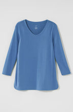 Pima 3/4-Sleeve V-Neck Tee