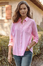 One-Pocket Shirred-Back Shirt