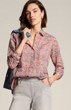 One-Pocket Shirred-Back Shirt