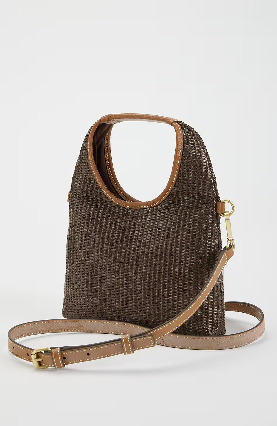Straw & Leather Convertible Crossbody