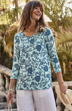 Pima 3/4-Sleeve V-Neck Tee
